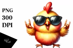 Funny Chicken Rocker Sign Clipart Product Image 1