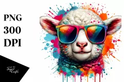 Quirky Lamb,Colorful Sticker | Clipart Product Image 1