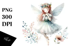 Washed Watercolor Whimsical Fairy, Transparent PNG Product Image 1
