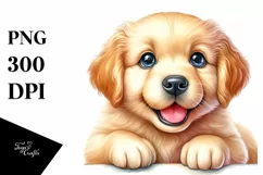 Cute Baby Golden Retriever Watercolor Product Image 1