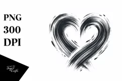 Heart Paintbrush Style, Transparent PNG Product Image 1