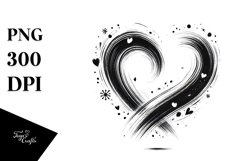 Heart Paintbrush Style, Transparent PNG Product Image 1