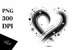 Heart Paintbrush Style, Transparent PNG Product Image 1