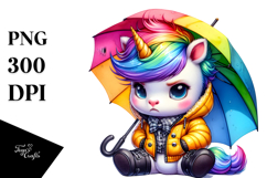 Expressive Baby Unicorn Posing PNG Product Image 1