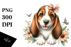Cute Basset Hound, High-Res PNG Product Image 1