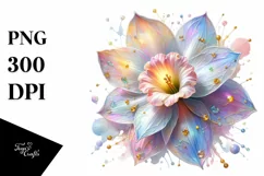 Glossy Daffodil on Transparent , Detailed PNG Product Image 1