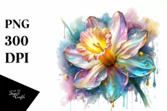 Glossy Daffodil on Transparent , Detailed PNG Product Image 1
