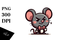Silly Mouse with Bow Tie PNG Product Image 1