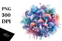 Magical Celestial Mushroom Watercolor Splash Product Image 1