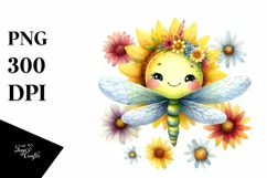 Colorful Cute Baby Dragonfly | Clipart Product Image 1