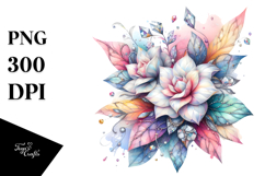 Abstract Colorful Gardenia Made of Diamond PNG Product Image 1
