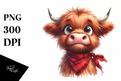 Shy Highland Cow, Transparent PNG Product Image 1