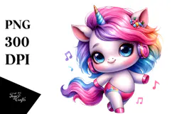 Vibrant Baby Unicorn PNG Product Image 1