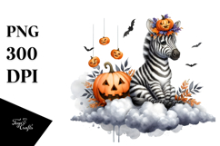 Zebra Dressed for Halloween, PNG Product Image 1