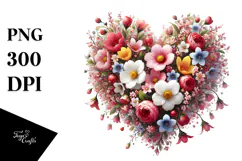 Spring Heart with Flowers, Transparent PNG Product Image 1