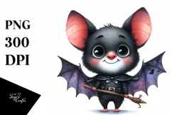 Funny Watercolor Halloween Sticker Clipart Product Image 3