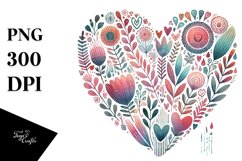 Boho Valentines Heart, Transparent PNG Product Image 1