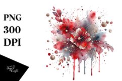 Colorful Redish Splash Foil Drips Clipart Product Image 3