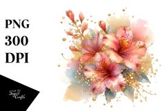 Shiny Golden Azalea Watercolor Splash Product Image 3