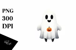 Funny Ghost Haloween Clipart PNG Product Image 3