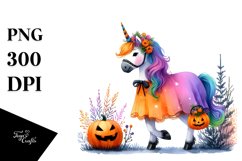 Unicorn Dressed for Halloween | Sublimation | Clipart Product Image 1