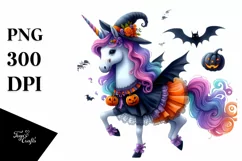 Unicorn Dressed for Halloween | Sublimation | Clipart Product Image 1