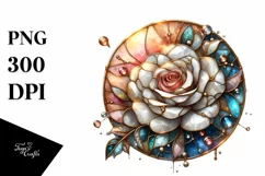 Detailed Stained Rose Watercolor Splash Clipart Product Image 3