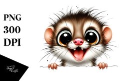 Crazy Weasel Watercolor Funny | Sublimation | Clipart Product Image 1