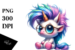 Expressive Baby Unicorn Posing PNG Product Image 1