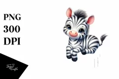 Vibrant Baby Zebra on Moon PNG Product Image 1