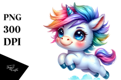 Baby Unicorn Jumping PNG Product Image 1