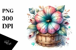 Wooden Stained Petunia Clipart Product Image 1