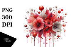 Colorful Redish Splash Foil Drips Clipart Product Image 3