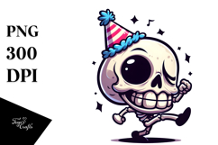 Silly Cartoon Suggar Skull PNG Product Image 1