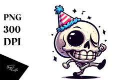 Silly Cartoon Suggar Skull PNG Product Image 1