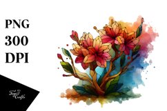 Whimsical Stained Rhododendron Clipart Product Image 1