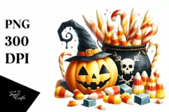Funny Candy Corn Haloween Clipart PNG Product Image 1