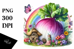 Fairy House Vegetable Watercolor | Clipart Product Image 1