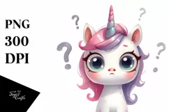 Expressive Confused Unicorn, High-Res Clipart Product Image 3