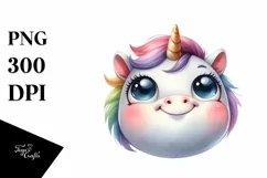 Funny Proud Unicorn Baby Face PNG Product Image 1
