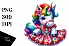 Baby Unicorn Square Dancer, Lively PNG Product Image 3