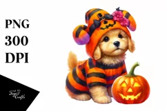 Cute Baby Dog Halloween Sublimation Clipart Product Image 3