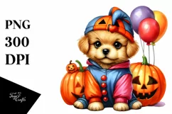 Cute Baby Dog Halloween Sublimation Clipart Product Image 1