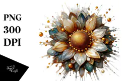 Abstract Glossy Sunflower, Transparent PNG Product Image 1