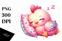Colorful Baby Chicken Sleeping | Sublimation | Clipart Product Image 3