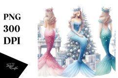 Mermaid Dressed Christmas | Clipart Product Image 1