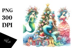 Mermaid Dressed Christmas | Clipart Product Image 1