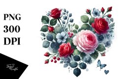 Paintbrush Style Heart Watercolor PNG Product Image 1