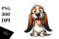 Crazy Basset Hound Watercolor Clipart Product Image 1