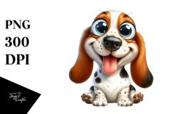 Crazy Looking Basset Hound Clipart Product Image 1